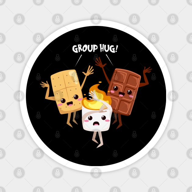 Funny Kawaii S'Mores Group Hug Magnet by DanielLiamGill